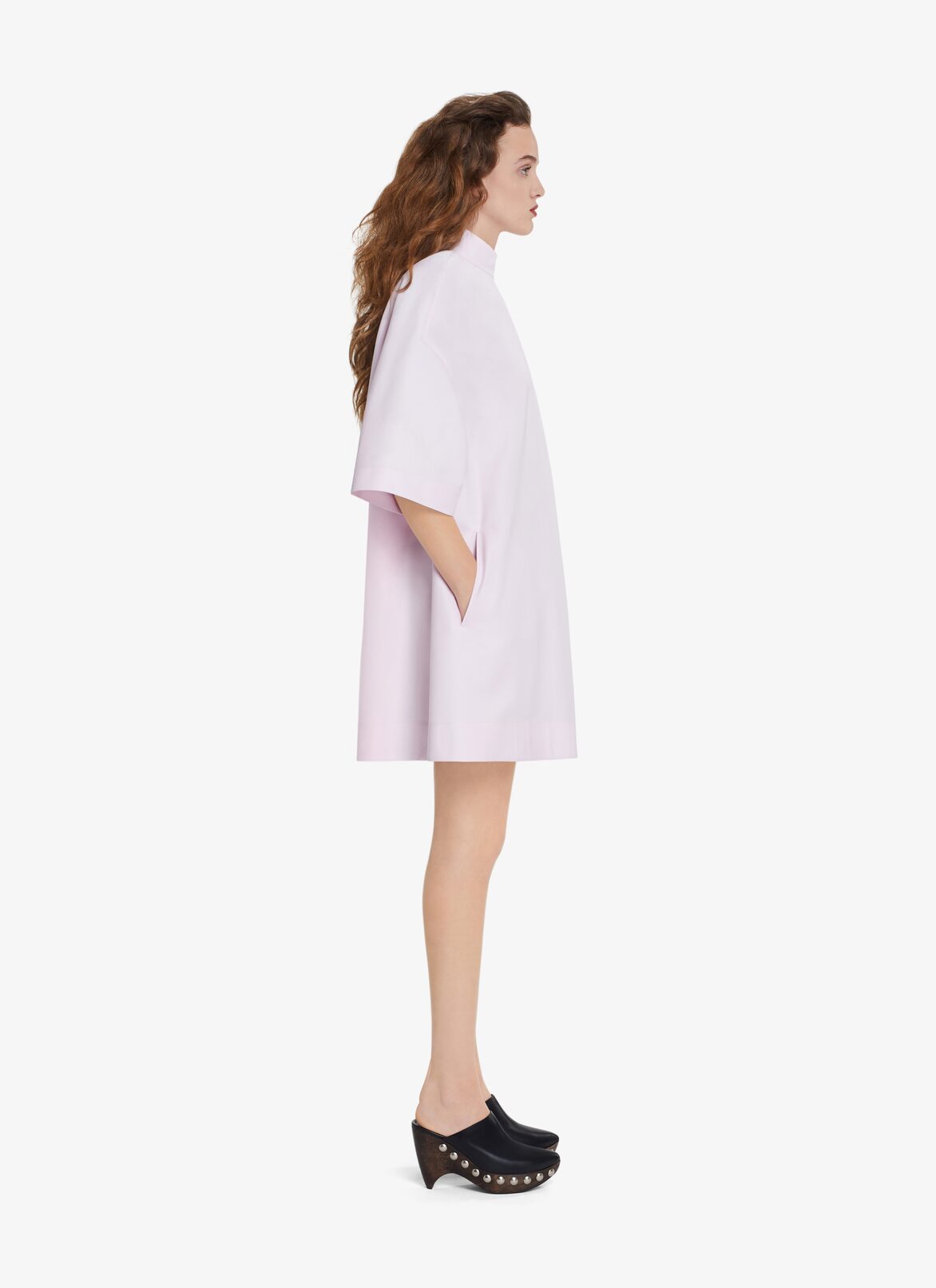 A-LINE SHORT RADZIMIR DRESS ALAÏA PALE PINK A-LINE SHORT RADZIMIR DRESS